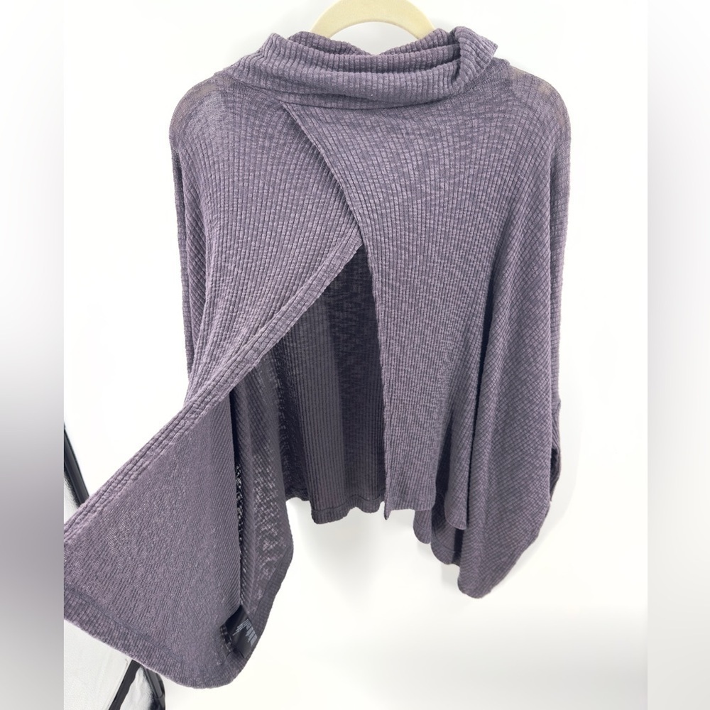 Free People Beach World Traveler Split Back Top Size XS Cowl Neck Boho Thermal - Picture 5 of 11